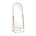 Elegant Freestanding Arched Mirror with Gold Frame